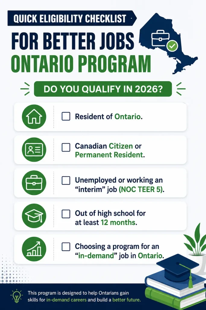 Better Jobs Ontario Eligibility Checklist