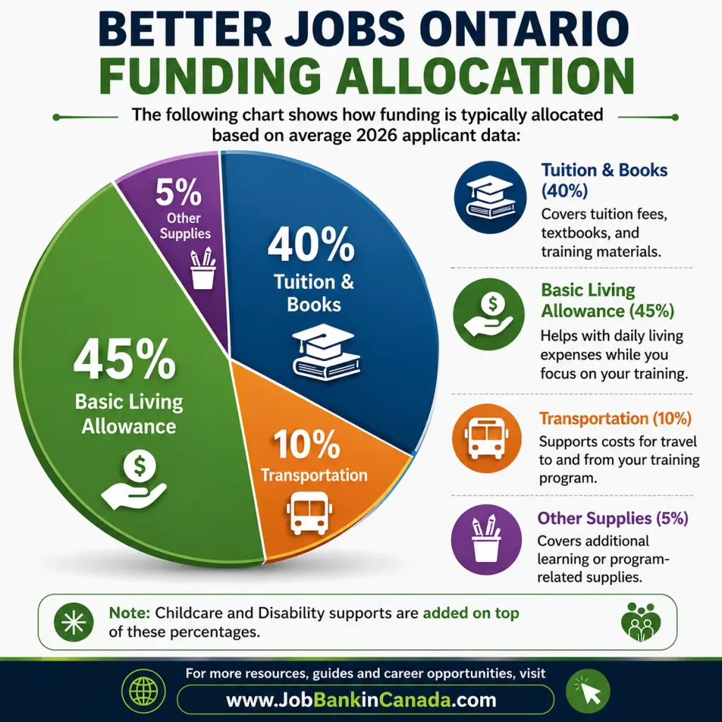Better Jobs Ontario Funding Allocation Pie-Chart